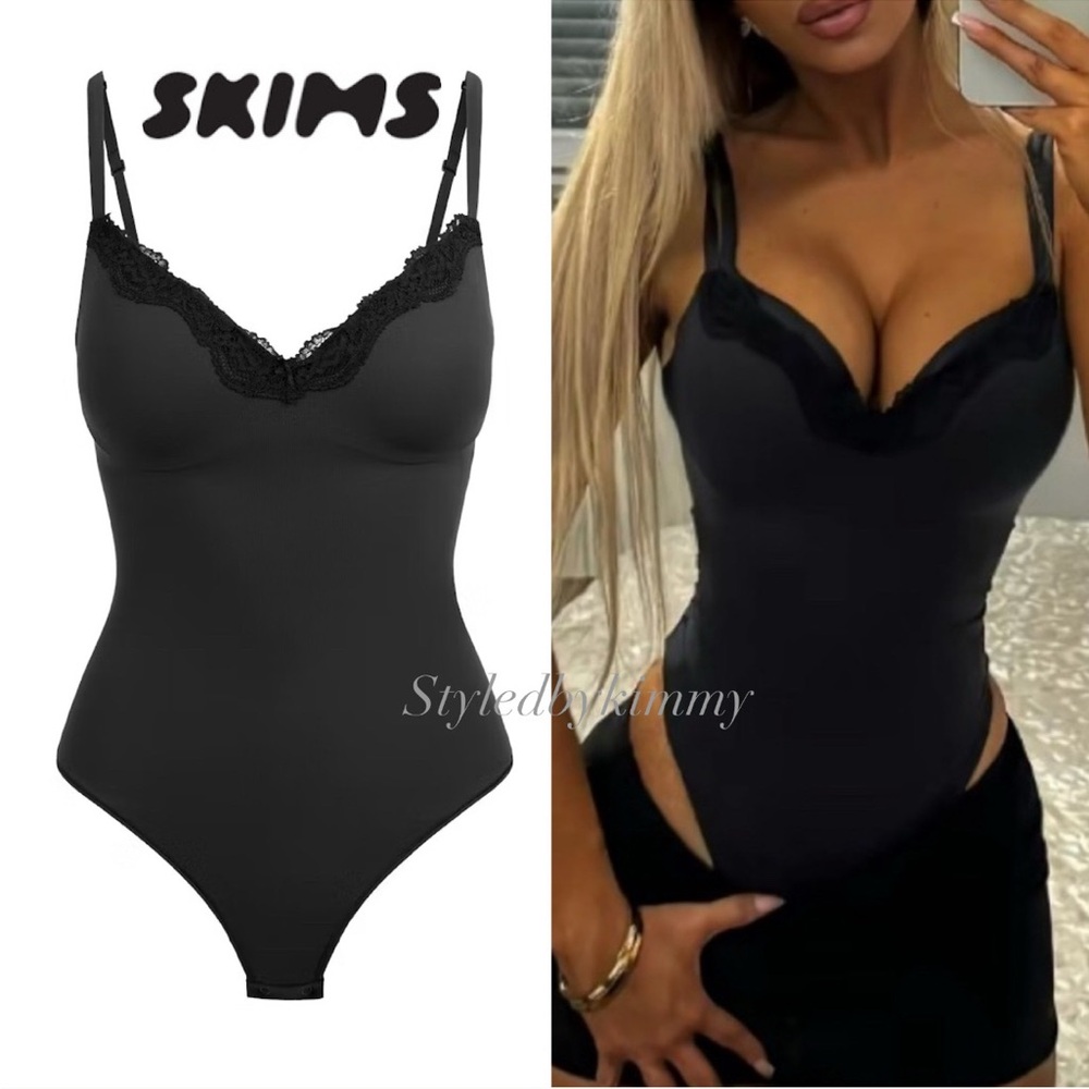 SKIMS Fits Everybody Lace Push Up Bodysuit M Medium New NWT